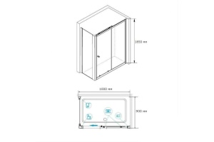 Душевой уголок RGW Classic CL-48-1 100x90 профиль хром стекло прозрачное - 3
