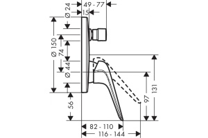Смеситель для душа Hansgrohe Novus хром - 3