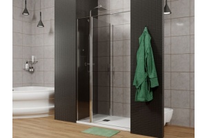 3.31010.00G PRIORITY, Дверь в нишу 1400мм стекло Тонир., серое, хром (280669)