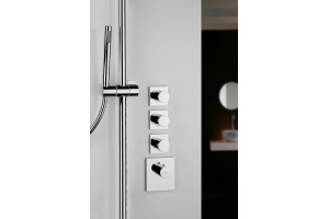 BOSSINI (OUTLETS) Наружняя часть термостата HighFlow для Z030202000, Z030271000, Z030273000 с отдельными панелями, круглая рукоятка, хром (030) - 3