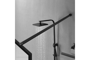 Душевая перегородка Vincea Walk-In 100х200 профиль черный стекло рифленое  - 2