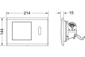 Кнопка смыва TECE Planus 6 V-Batterie 9240350 сатин - 3