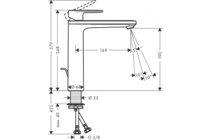 Смеситель для раковины Hansgrohe Vernis Blend с донным клапаном хром - 2