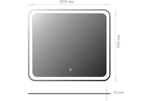 Зеркало Onika Магна 80 с подсветкой (208096) - 3