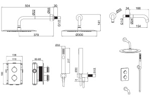 5.31014-BN PRIORITY V.3 Термостат Vernet+Душ Slim 300мм+Душ.набор+Излив,Easy box,браш.никель(265388) - 2