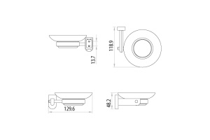 Мыльница стеклянная с настенным держателем Lemark Omega (LM3143C) - 2