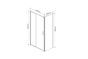 Душевой уголок Vincea Garda 130х90 черный стекло прозрачное - 2