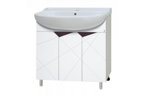 Тумба под раковину Misty Грани 80 белая глянцевая