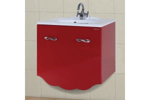 Тумба с раковиной Bellezza Версаль 80 красная 1 внутренний ящик
