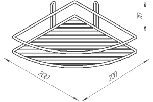 Полка DIWO Смоленск П16145 хром - 2