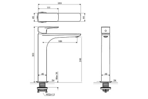 Смеситель для раковины Excellent Keria черный матовый - 3