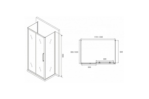 Душевой уголок Abber Schwarzer Diamant 120х100 хром стекло матовое - 2