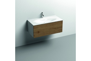 KERASAN SHAPE MOBILE База подвесная 1020х520 мм., 1 ящик, боковины белые/фронт дуб (без раковины)