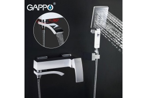 Смеситель для ванны с изливом служит переключателем на лейку белый/хром G3207-8 - 3