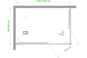 Душевой уголок Royal Bath HPD 120х80 профиль черный стекло матовое - 3