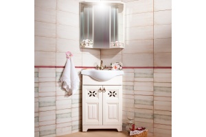 Мебель для ванной Бриклаер Кантри 60 бежевый дуб, угловая