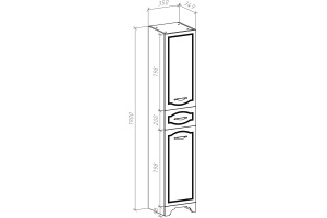 Шкаф-пенал Bellezza Тиффани 35 белый - 2