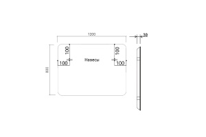 Зеркало Vincea 120х80 черное с подсветкой - 3