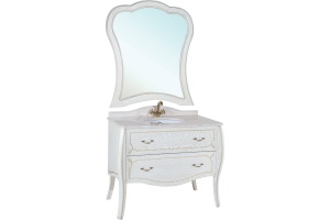 Зеркало Bellezza Грация Люкс 90 белое патина золото - 2