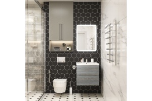 TECHNO База под раковину подвесная с двумя выкатными ящиками, Сосна AM-Techno-600-2C-SO-LW635