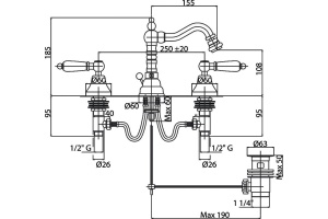 Смеситель для биде Cezares Diamond бронза (DIAMOND-BBS2-02-Sw) - 2