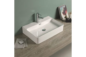 Раковина керамическая накладная AM-78188, цвет белый, 600х425х135