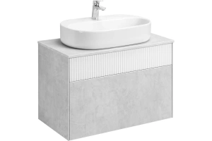 Тумба с раковиной Aquaton Марбл 80 белый-серый