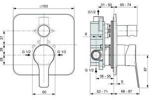 Смеситель для ванны с душем Ideal Standard Entella хром - 2