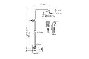 Душевая система WasserKraft 25 с термостатом золото матовый - 3