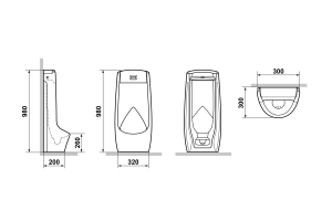 Писсуар напольный автоматический (сенсорный) Laguraty Sensor 412 - 3