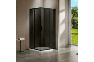 Душевой уголок Vincea Garda 120x100 профиль черный стекло тонированное