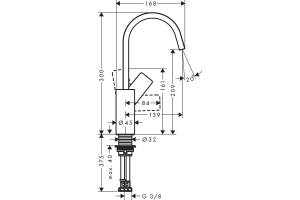 Смеситель для раковины Hansgrohe Vivenis чёрный матовый  - 2
