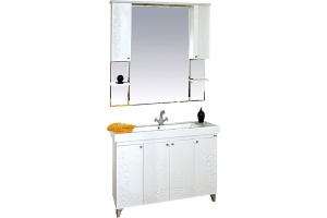 Тумба для комплекта Misty Вирджиния Бабочка 105 белая фактурная - 2