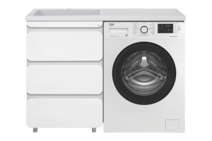 Тумба под стиральную машину Misty Чегет 55 белая глянцевая