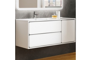 Тумба с раковиной Sanvit Бруно -2 120 L белый глянец