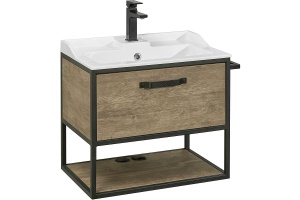 Тумба с раковиной Фабиа 65 Aquaton Лофт Фабрик 65 темное дерево