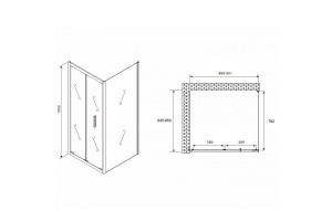 Душевой уголок Abber Sonnenstrand 90х85 черный стекло прозрачное - 2