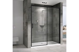 Душевая дверь Abber Komfort 120х200 профиль черный стекло прозрачное - 2