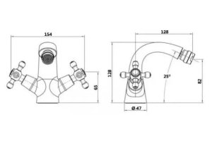Смеситель для биде Boheme Royal Cristal бронза - 2