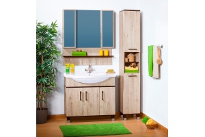 Зеркало-шкаф Бриклаер Карибы 100 дуб кантри, венге - 2