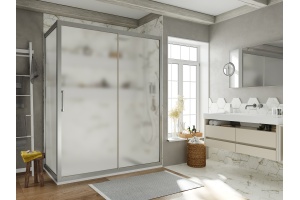 Душевой уголок STWORKI Эстерсунд DE019R80110200 110x80 см профиль хром матовый, стекло матовое, прямоугольный - 3