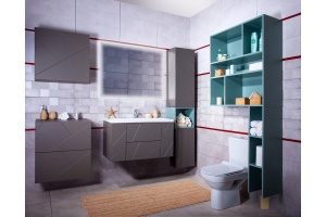 Тумба для комплекта Бриклаер Кристалл 90 софт графит - 2