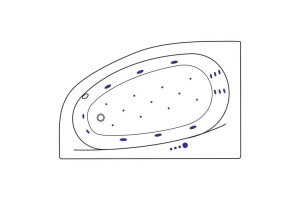 Акриловая ванна Excellent Kameleon 170x110 белая золото левая с гидромассажем - 2