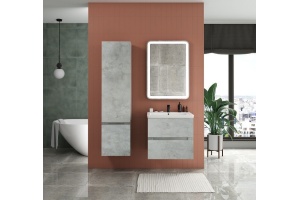 TECHNO Шкаф подвесной, фасады асимметричные, Бетон лофт натуральный 400x300x1600, AM-Techno-1600-AC-SO-LS935-L - 2