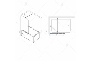 Шторка на ванну RGW Screens SC-46 100х150, профиль хром - 2