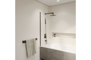 Шторка на ванну RGW Screens SC-056B 40x150 профиль черный стекло прозрачное - 3