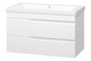 Тумба с раковиной Misty Софт 90 белая глянцевая