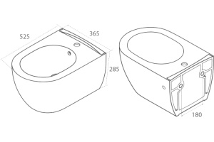Биде подвесное Boheme Bianca 964-W белый глянец - 2