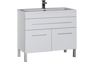 Тумба с раковиной Aquanet Верона 100 белая, 1 ящик, 2 двери