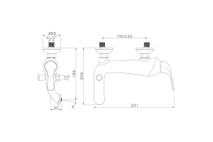 Смеситель для ванны Lemark Swan золото, черный (LM5402BG) - 2